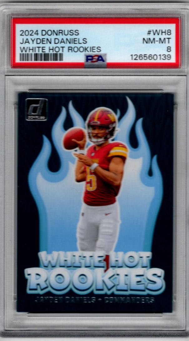 Jayden Daniels White Hot Rookies 2024 Donruss #WH8 PSA 8 Washington Commanders (1 of 2)