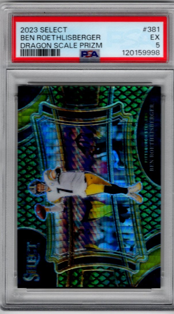 Ben Roethlisberger Dragon Scale Prizm /70 2023 Select #381 PSA 5 Pittsburgh Steelers (1 of 2)