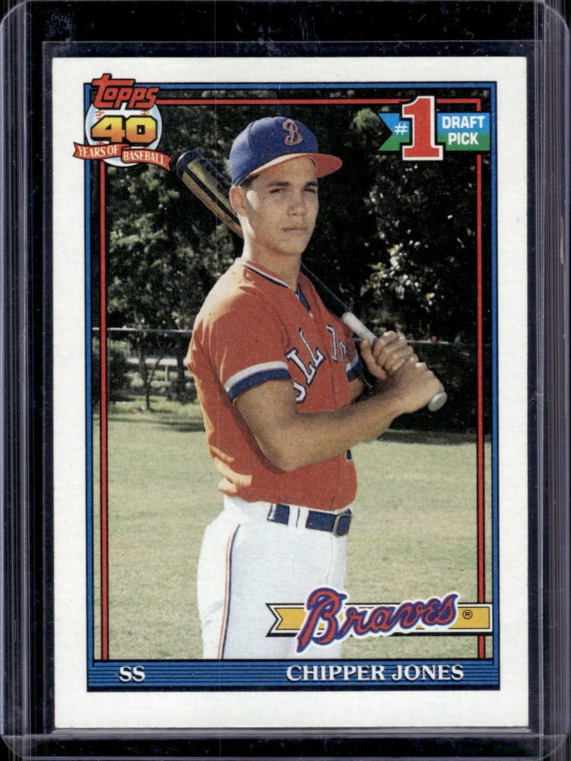 Chipper Jones Rookie Card 1991 Topps #333 Atlanta Braves (1 of 2)