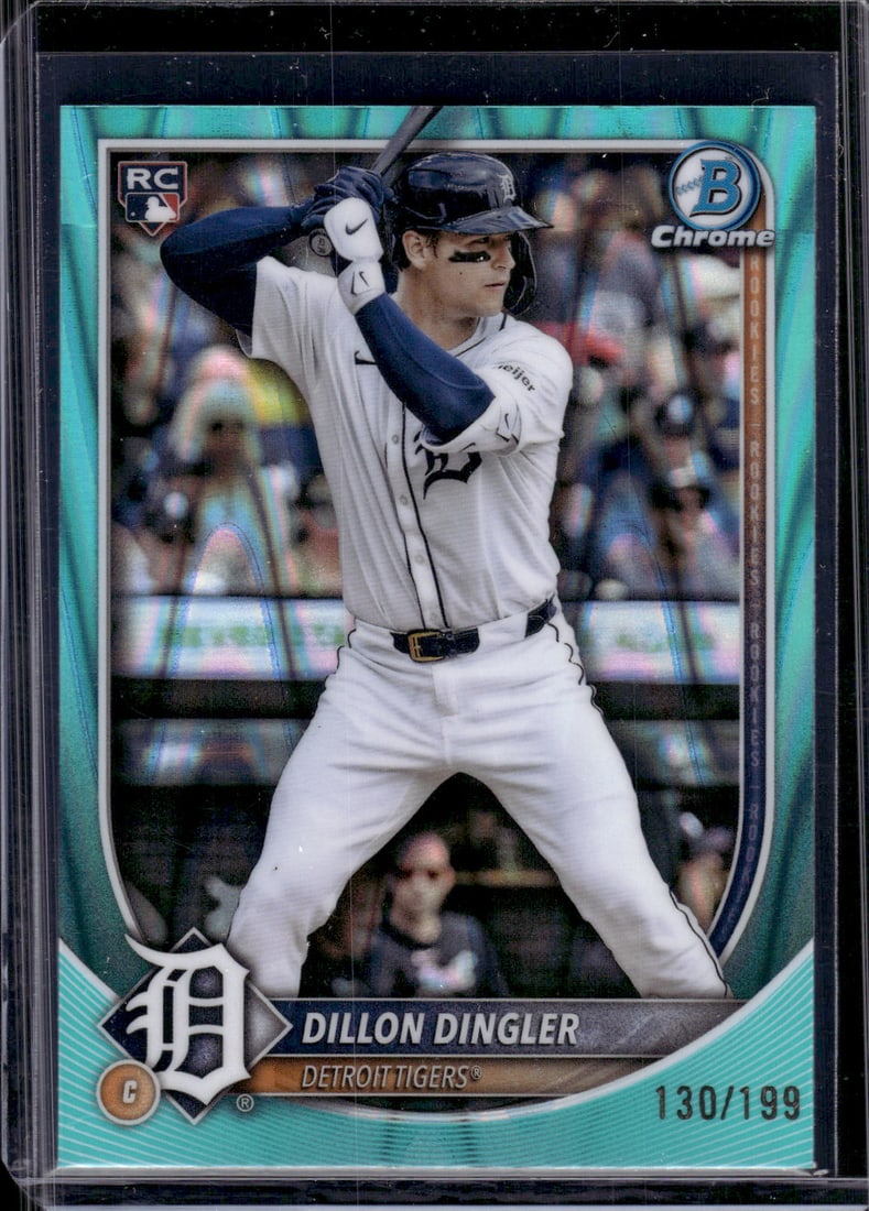 Dillon Dingler Rookie Card Aqua Raywave /199 2025 Bowman Chrome #41 Detroit Tigers (1 of 2)