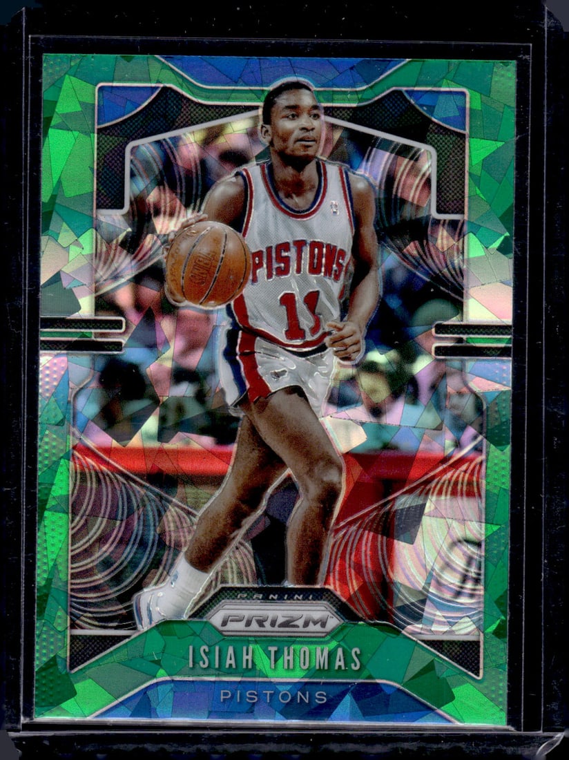 Isiah Thomas Green Cracked Ice 2019-20 Panini Prizm #30 Detroit Pistons (1 of 2)