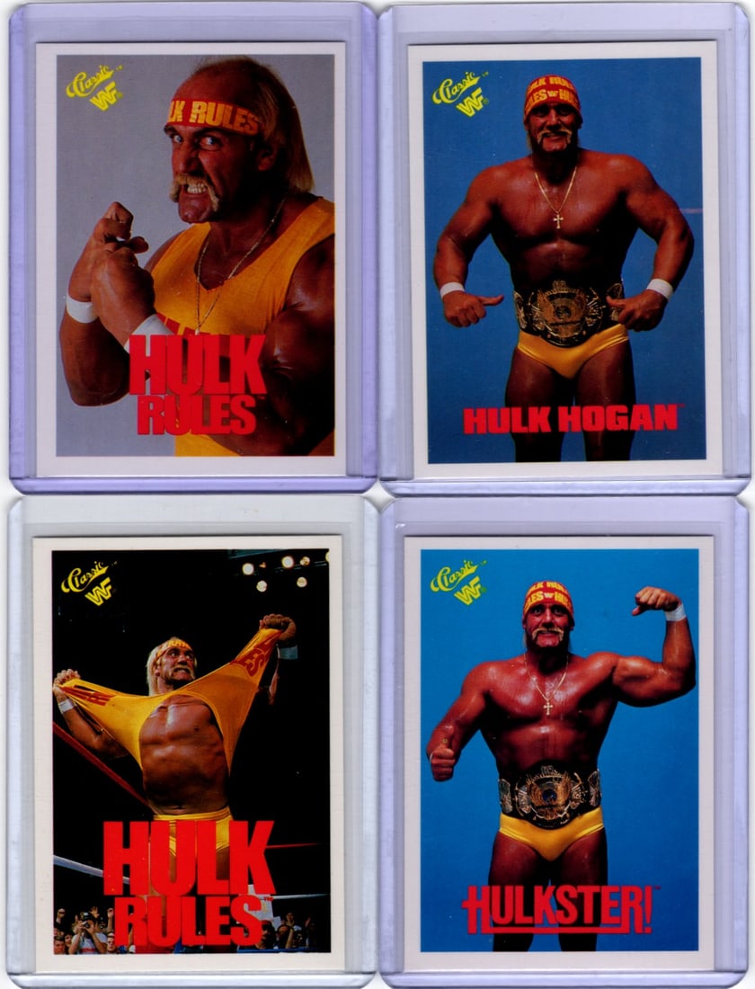 Lot of 4 Hulk Hogan 1990 Classic WWF Wrestling Cards. All Different, See Pictures (1 of 2)