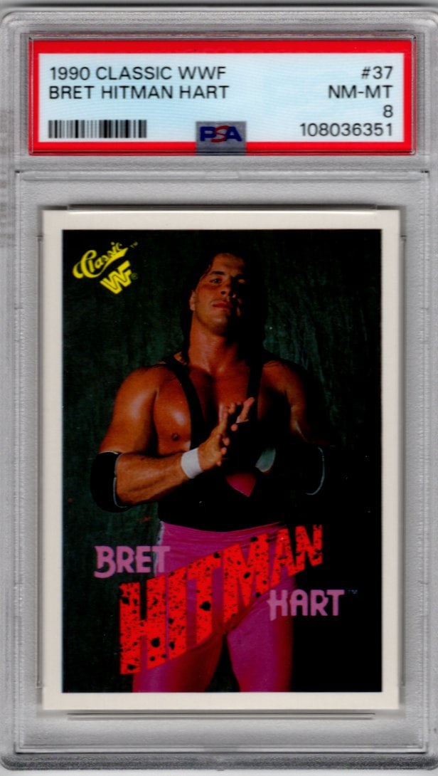 Bret Hitman Hart 1990 Classic WWF #37 PSA 8 (1 of 2)