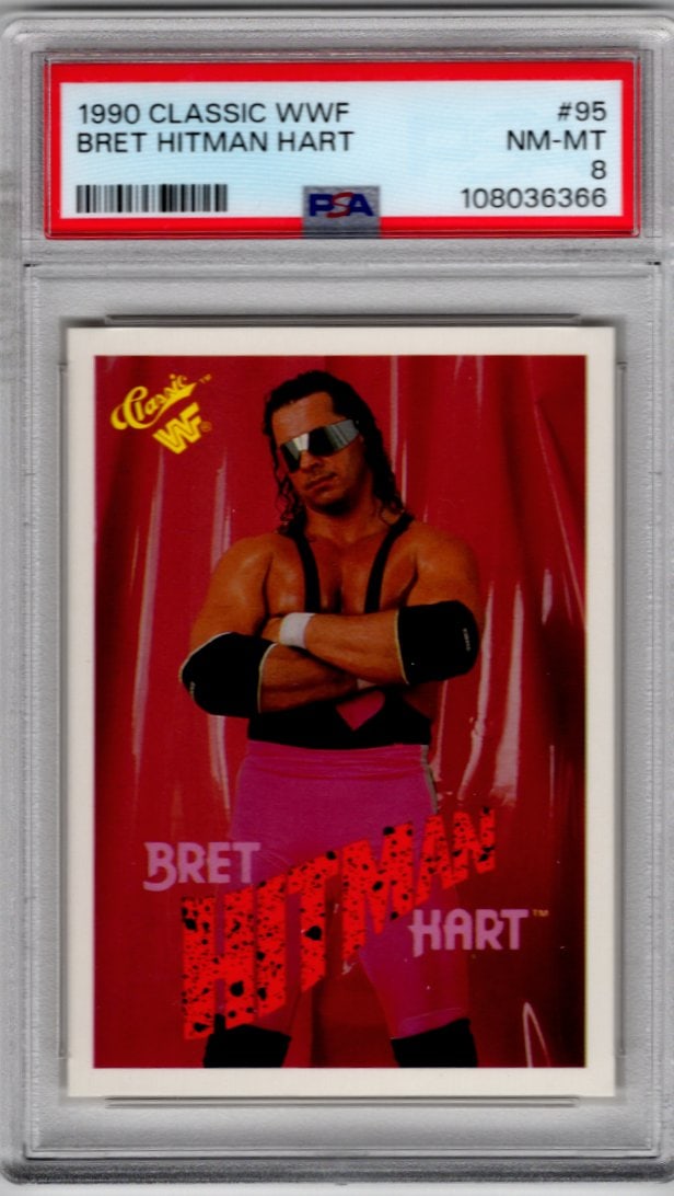 Bret Hitman Hart 1990 Classic WWF #95 PSA 8 (1 of 2)