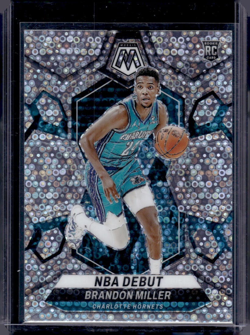 Brandon Miller Rookie Card Fast Break Disco Prizm 2023-24 Mosaic #252 Charlotte Hornets (1 of 2)