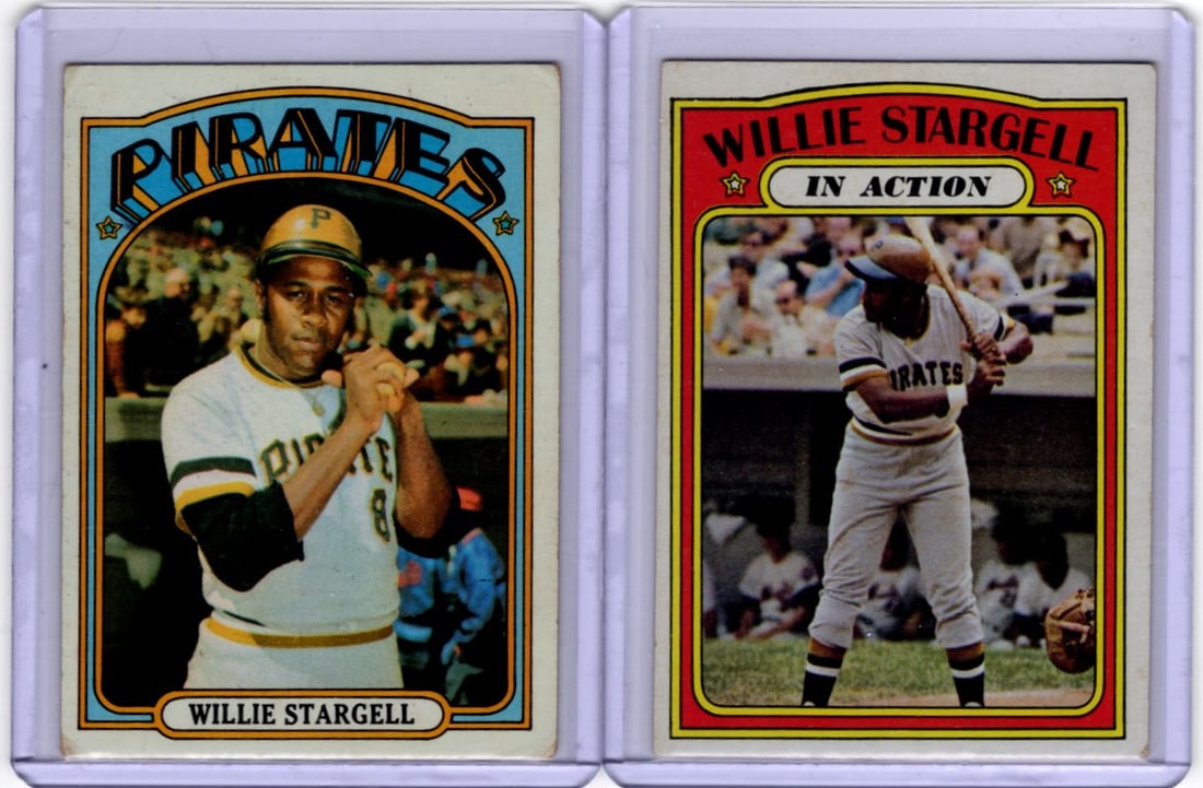 Lot of 2 1972 Topps Willie Stargell Baseball Cards. #448 & 447. See Pics for Condition (1 of 2)