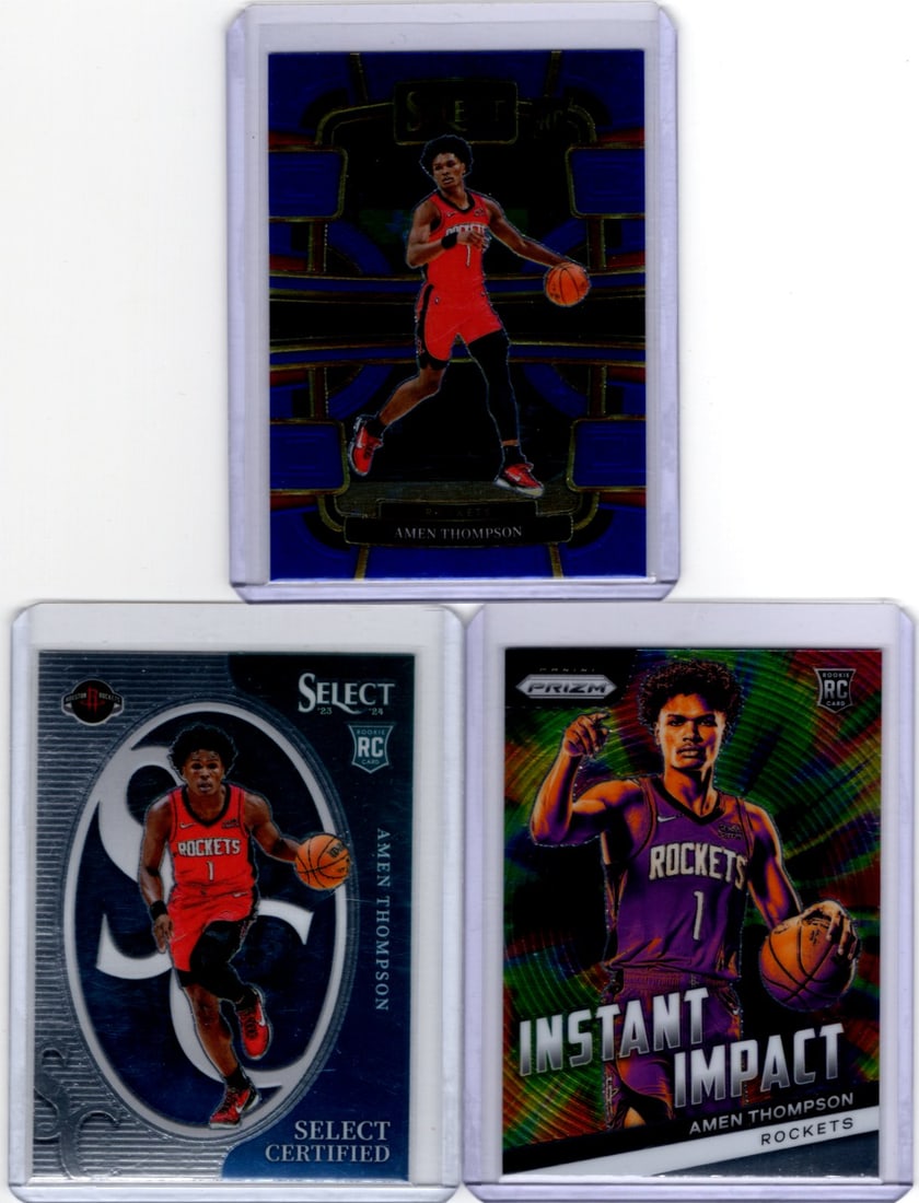 Lot of 3 Amen Thompson Rookie Cards. All Panini, All Different, See Pictures. Rockets (1 of 2)