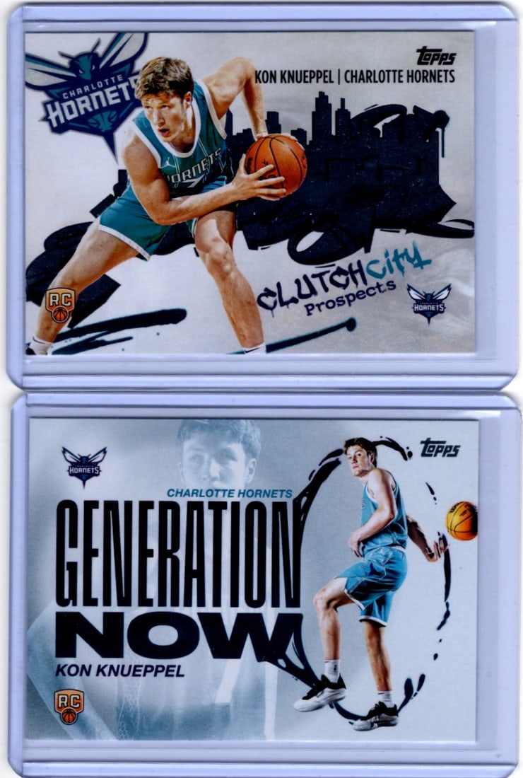 Lot of 2 Kon Knueppel Rookie Cards 2025-26 Topps #GN-4 & CC-4. Charlotte Hornets: Topps Basketball NBA Trading & Sports Cards, Sports Cards for Sale Near Me, Chrome, Refractor, SP, SSP, Valuable Auction Memorabilia Lots Sold On Line, NBA Championship & Hall of Fame Player Cards