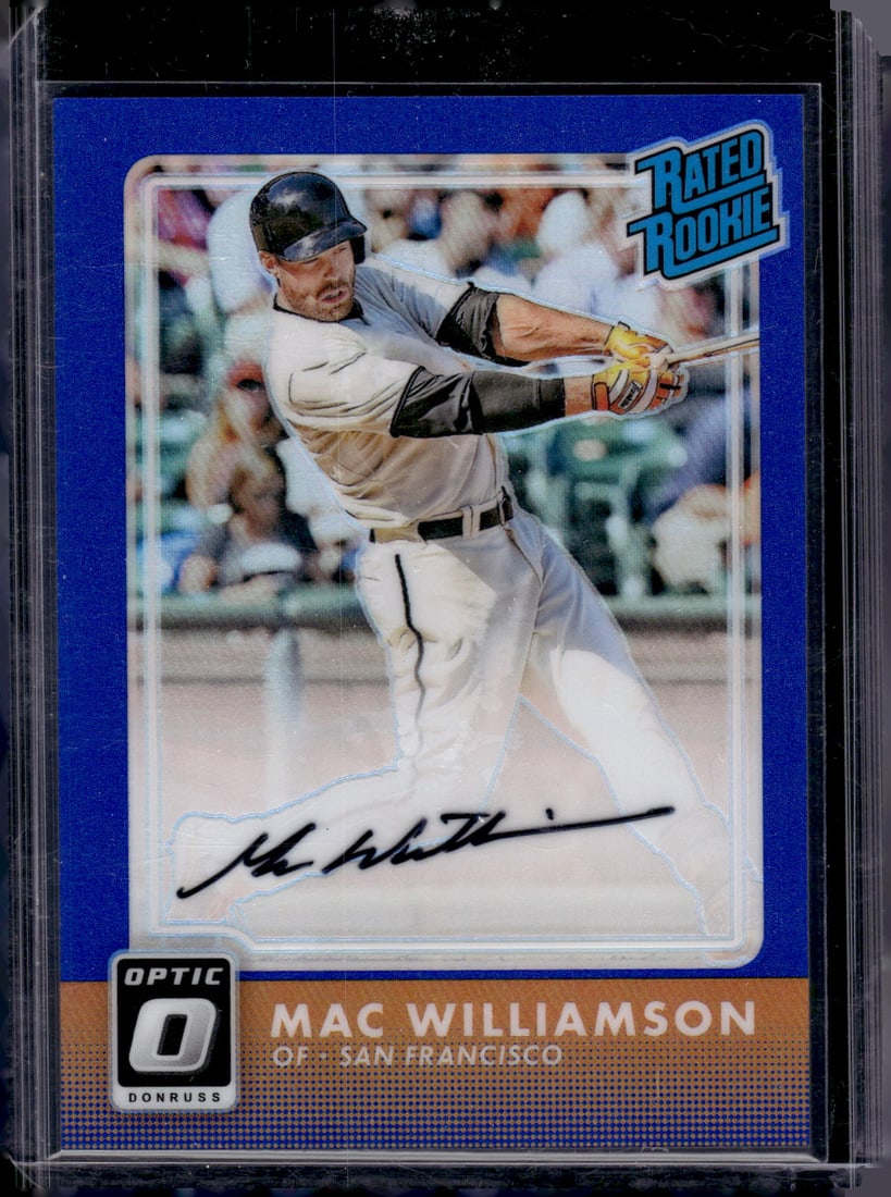 Mac Williamson Rookie Auto Blue Prizm /75 2016 Donruss Optic #166 San Francisco Giants (1 of 2)