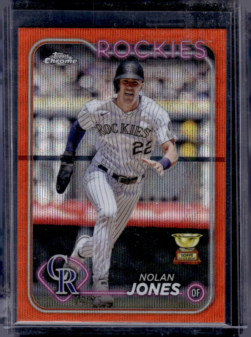 Nolan Jones Orange Wave Refractor /25 2024 Topps Chrome #240 Colorado Rockies (1 of 2)