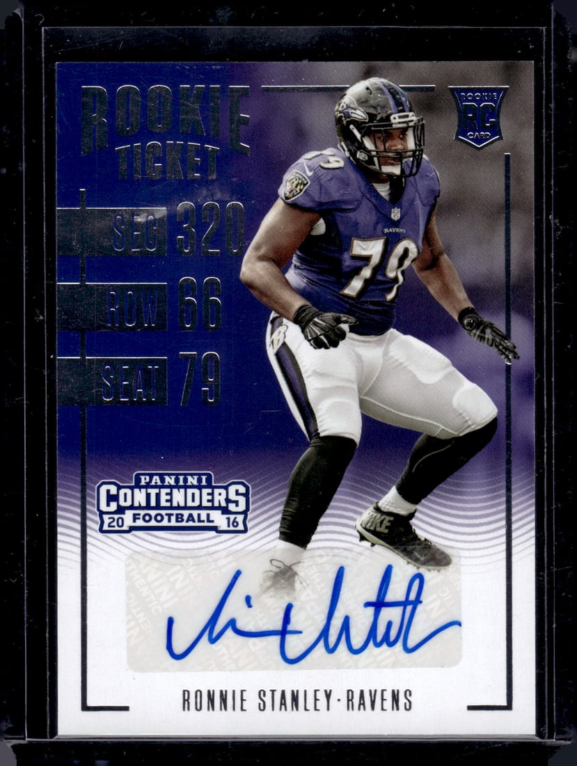 Ronnie Stanley Rookie Auto 2016 Panini Contenders #104 Baltimore Ravens (1 of 2)
