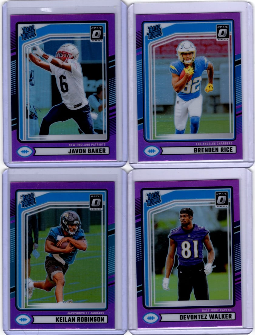 Lot of 4 2024 Donruss Optic NFL Pink Prizm RCs. All Different, See Pictures (1 of 2)
