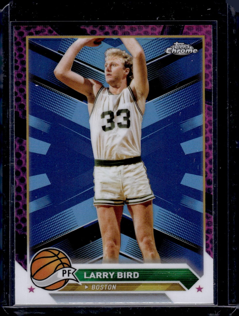 Larry Bird Pink Basketball Refractor 2023-24 Topps Chrome #175 Boston Celtics (1 of 2)
