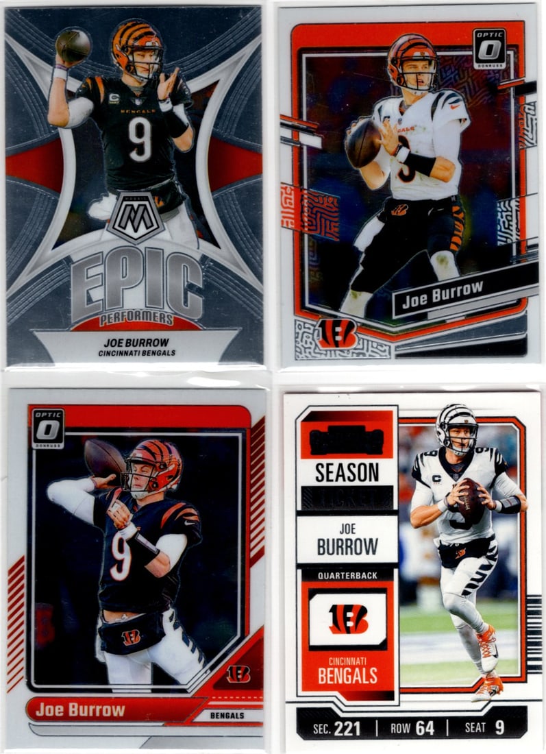Lot of 4 Joe Burrow Panini Football Cards. All Different, See Pictures (1 of 2)