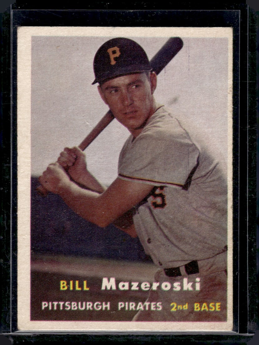 Bill Mazeroski Rookie Card 1957 Topps #24 Pirates Vintage Baseball Card (1 of 2)