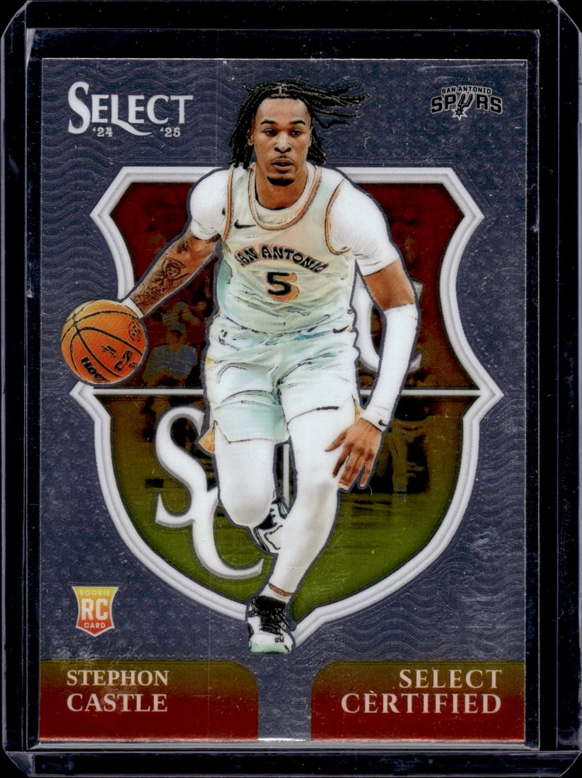 Stephon Castle Rookie Card Select Certified 2024-25 Select #19 San Antonio Spurs (1 of 2)