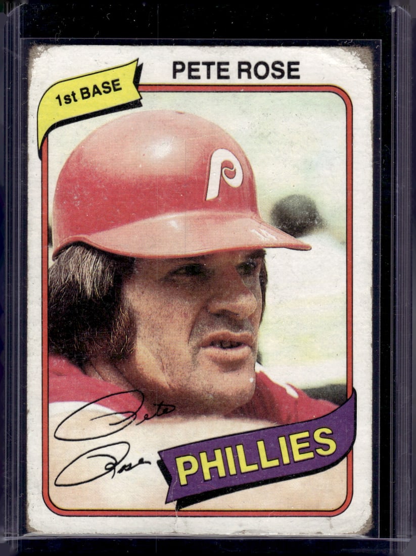 Pete Rose 1980 Topps #540 Small Cease and Rounded Corners See Pics: Topps Baseball MLB Trading & Sports Cards, Sports Cards for Sale Near Me, World Series & Hall of Fame Players Memorabilia, Refractors, X-Fractors, Numbered, SP, SSP, Valuable Auction Memorabilia Lots