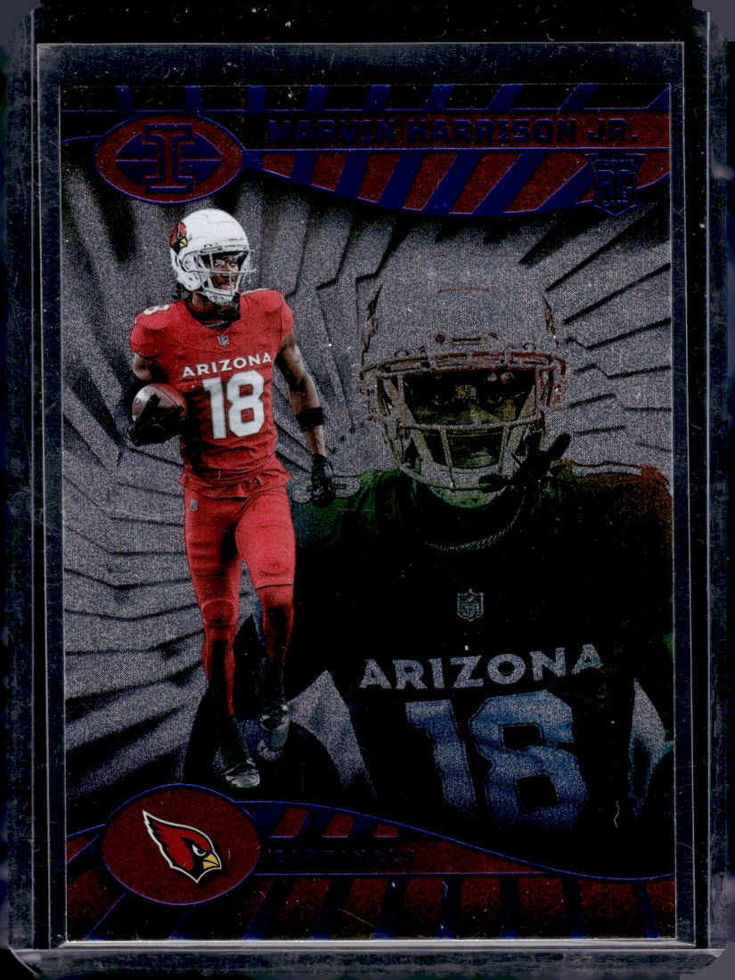 Marvin Harrison Jr. Rookie Card Trophy Collection Blue Dots 2024 Illusions #3 Cardinals (1 of 2)