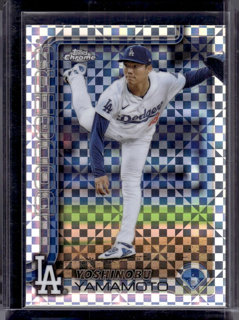 Yoshinobu Yamamoto Xfractor 2025 Topps Chrome #179 Los Angeles Dodgers (1 of 2)