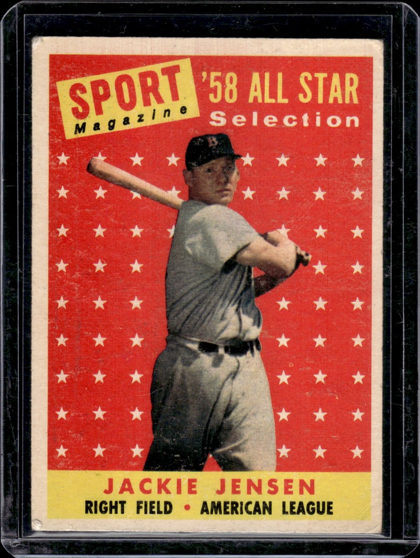 Jackie Jensen 1958 Topps #489 Boston Red Sox Vintage Baseball Card (1 of 2)