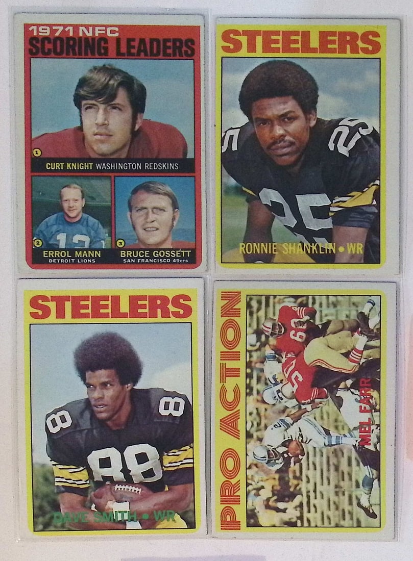 4 - 1972 Topps Vintage NFL Trading Cards: Scoring Leaders, Mel Farr, Ron Shanklin, Dave Smith (1 of 2)