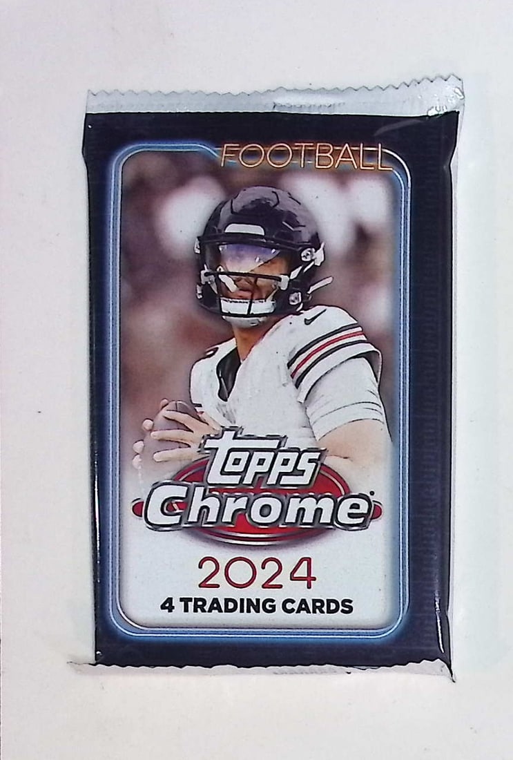 2024 Topps Chrome Football Cards BLASTER Box Pack Sports Cards Jayden Daniels Rookie Card (1 of 1)