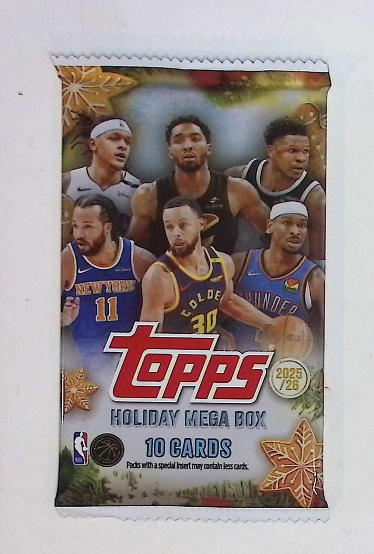 2025-26 Topps Basketball Card HOLIDAY MEGA BOX PACK - RC'S: Cooper Flagg, Kon Kneuppel, VJ Edgecombe: Topps Basketball NBA Trading & Sports Cards, Rookie Cards in this set are Cooper Flagg, Dylan Harper, Ace Bailey, V J Edgecombe, Kon Knueppel , Autographs, Signatures, Green Topps Logo Refractor, Auct