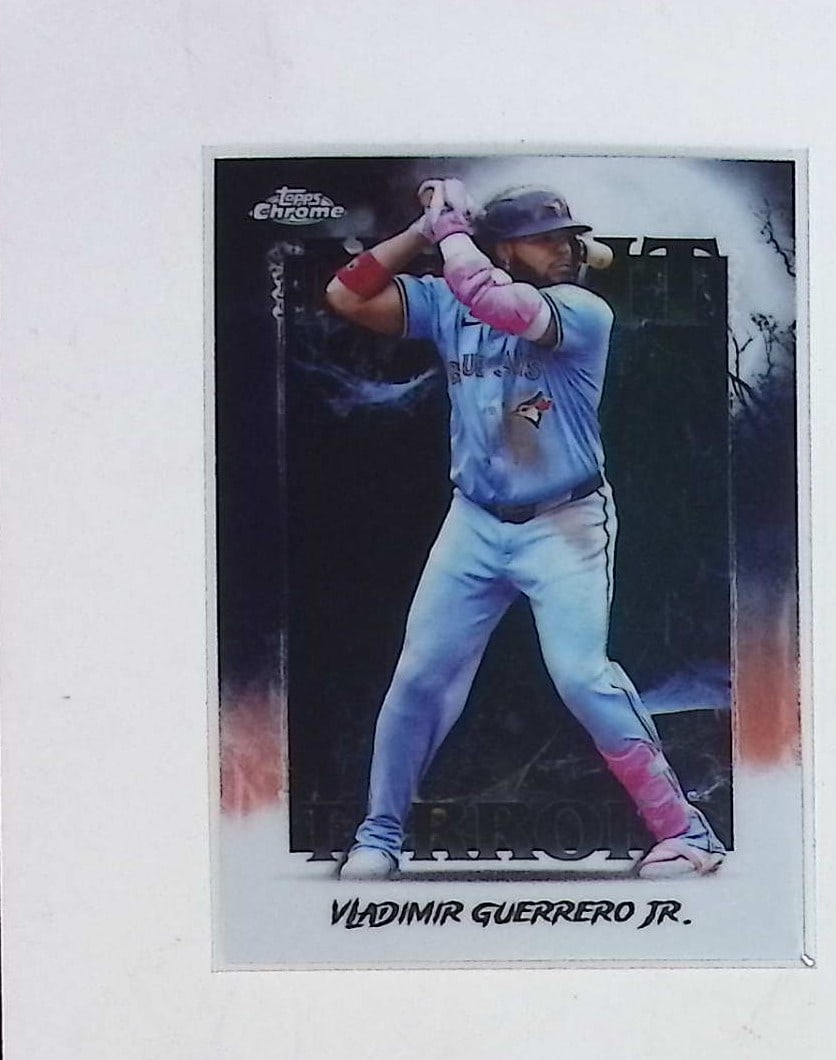 Vladimir Guerrero, Jr Chrome Night Terror Insert 2025 Topps Chrome #NT-17: Topps Baseball MLB Trading & Sports Cards, Sports Cards for Sale Near Me, World Series & Hall of Fame Players Memorabilia, Refractors, X-Fractors, Numbered, SP, SSP, Valuable Auction Memorabilia Lots