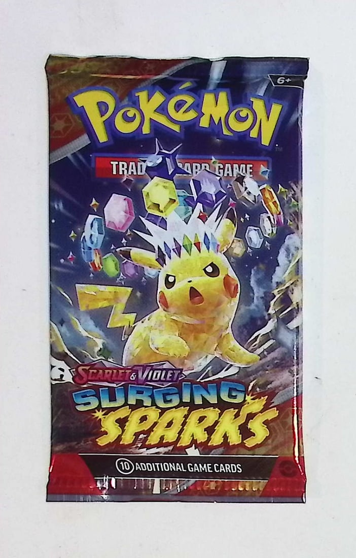 Pokemon Scarlet & Violet Surging Sparks 10 Card TCG Booster Pack, Charizard, Pikachu, Holo: Pokemon Trading Card Game Cards, Charizard, Pikachu, Mewto, EX, Referse Holo, Holo Rare Cards, Secret Rare Cards, Full Art Cards, Evee, 3 Stars Ultra Rare Cards, Double Rare, Illustration Rare, Specia