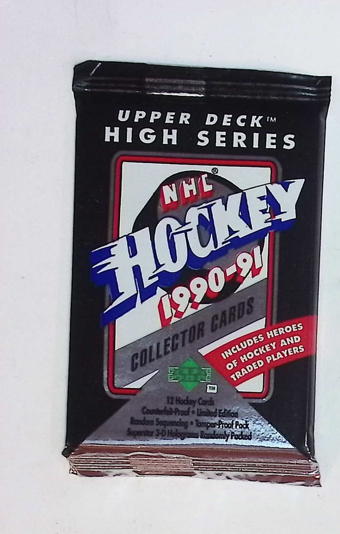 1990-91 Upper Deck High Series Vintage Hockey Card Retail Box Wax Pack: 1990-91 Upper Deck Vintage Hockey Card Factory Sealed Retail Box Pack Sports Cards