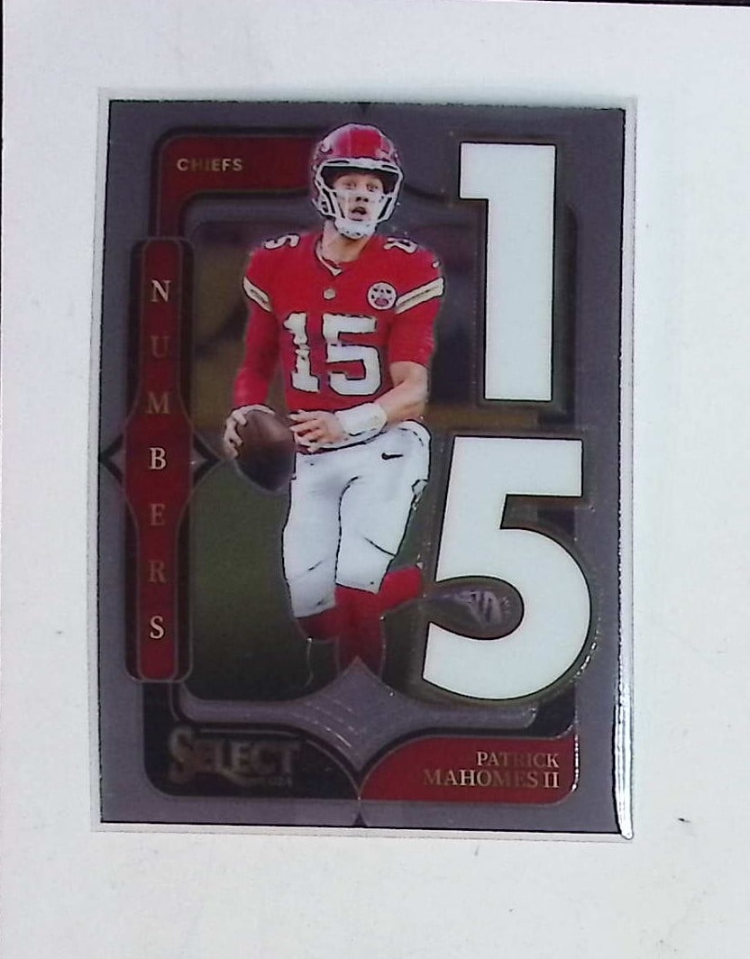 Patrick Mahomes, II Numbers Insert 2025 Panini Select #9 Kansas City Chiefs (1 of 2)