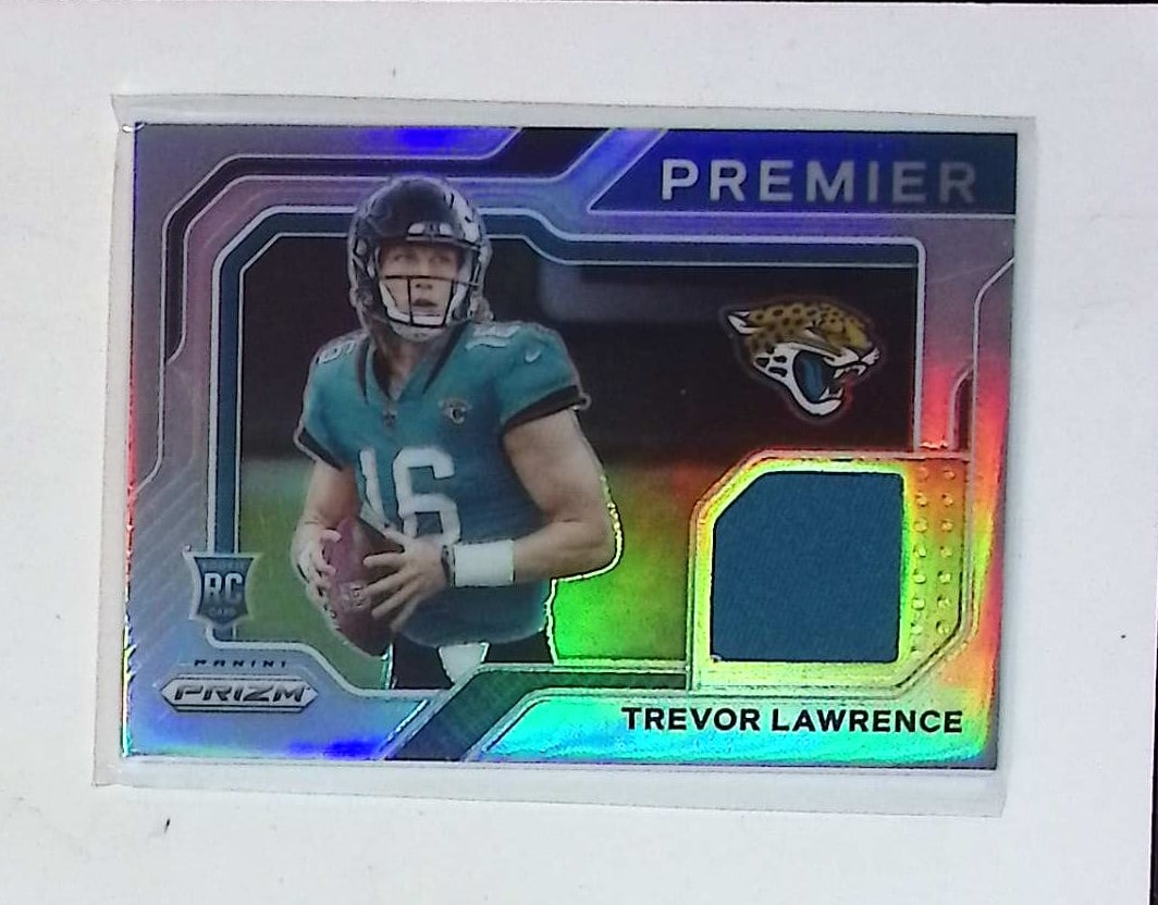 Trevor Lawrence Rookie Card Silver Prizm Premier Jersey Insert 2021 Panini Prizm #PJ-1 (1 of 2)