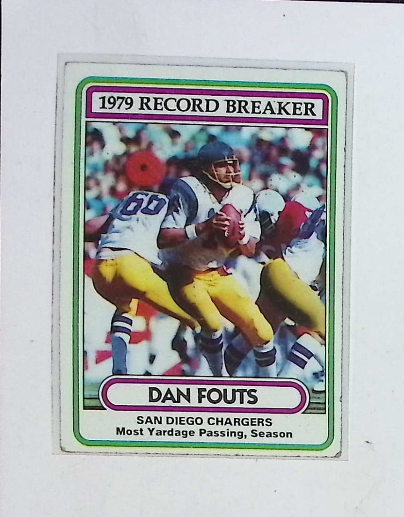 Dan Fouts 1979 Record Breaker Insert 1980 Topps #3 San Diego Chargers Hall of Fame: Topps Football NFL Trading Sports Cards, Sports Cards for Sale Near Me, Super Bowl & Hall of Fame Player Cards, Resurgence, Composite, SP, SSP, Valuable Auction Memorabilia Lots For Sale On Line