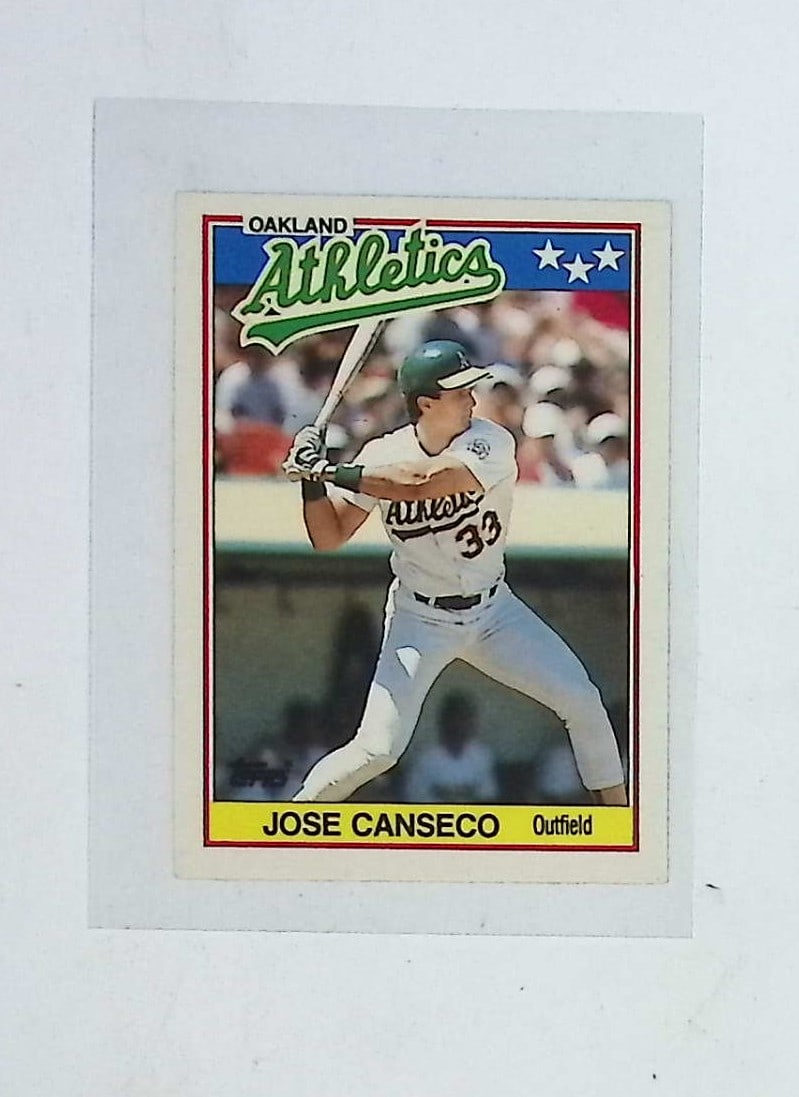Jose Canseco 1988 Topps Mini Card #10 Vintage Baseball Trading Card Oakland Athletics (1 of 2)