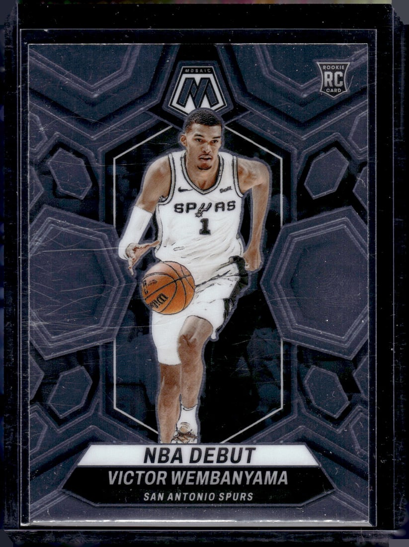 Victor Wembanyama Rookie Card 2023-24 Mosaic #257 San Antonio Spurs: Panini Select, Prizm, Mosaic, Contenders, Revolution, Phoenix, NBA Hoops, Rookie NFL Sports Trading Cards, Silver, SP, SSP, Wave Prizms, Numbered Cards, Basketball sports Cards for Sale Near Me, NBA C