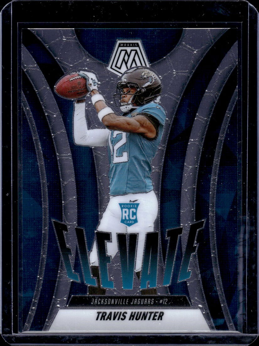 Travis Hunter Rookie Card Elevate 2025 Mosaic #1 Jacksonville Jaguars: Panini Select, Prizm, Mosaic, Contenders, Zenith, Phoenix, Illusions, Absolute, Rookie NFL Sports Trading Cards, SP, SSP, Cards, Football Cards for Sale Near Me, Superbowl & Hall of Fame Player Cards,