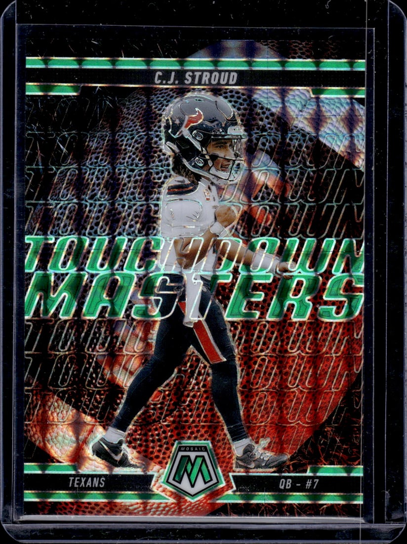 Cj Stroud Touchdown Masters Green Mosaic Prizm 2025 Mosaic #11 Houston Texans (1 of 2)