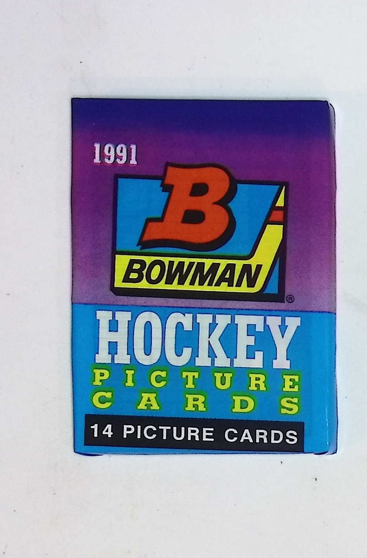 1991 Bowman Vintage Hockey Card Factory Sealed Retail Box Wax Pack: Bowman Vintage NHL Rookie Hockey Sports Cards, Brett Hull, Ray Bourque, Patrick Roy, Mario Lemieux, Wayne Gretzky,Trading Cards, Stanley Cup & Hall of Fame Players, Sports Cards for Sale Near Me,