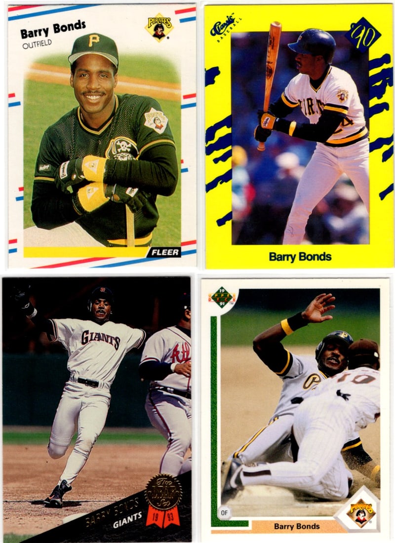 Lot of 4 Barry Bonds Baseball Cards. All Different, See Pictures (1 of 2)