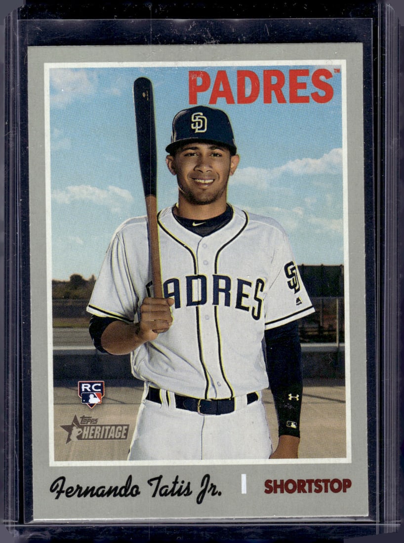 Fernando Tatis Jr. Rookie Card 2019 Topps Heritage High Number #517 San Diego Padres (1 of 2)