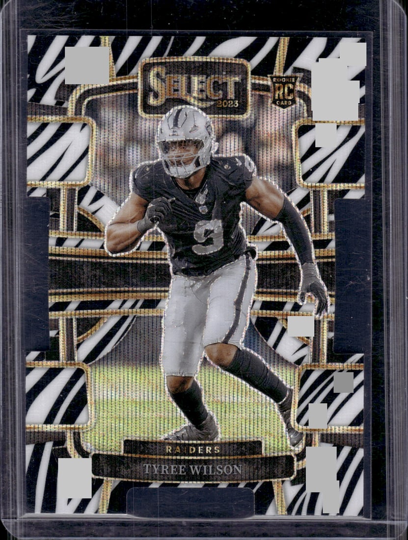 Tyree Wilson Rookie Card Zebra Die Cut SSP Case Hit 2023 Select #60 Las Vegas Raiders (1 of 2)