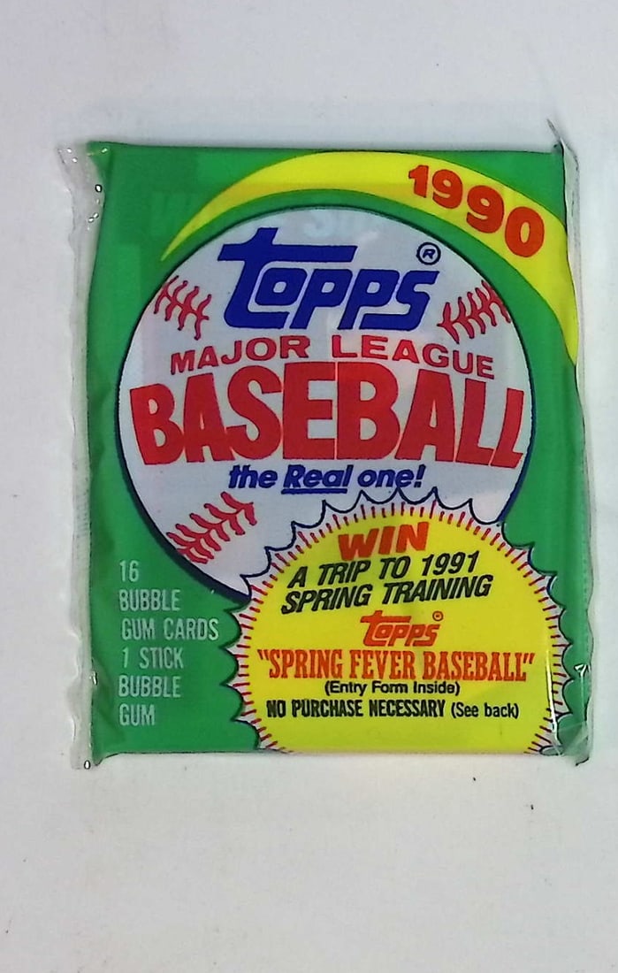 1990 Topps Series 1 Vintage Baseball Cards Retail Box Wax Pack Sports Cards: Topps Vintage Rookie MLB Trading Cards, Frank Thomas Rookie Card, Bo Jackson, Cal Ripken, Nolan Ryan, Ken Griffey Jr All-Star Roopkie Cup Card, Sports Cards for Sale Near Me, World Series & Hall of Fa
