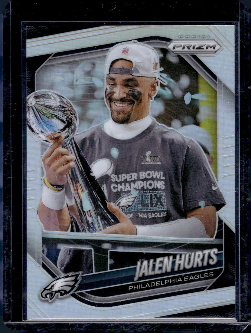 Jalen Hurts Silver Prizm 2025 Panini Prizm Super Bowl MVP #228 Philadelphia Eagles (1 of 2)