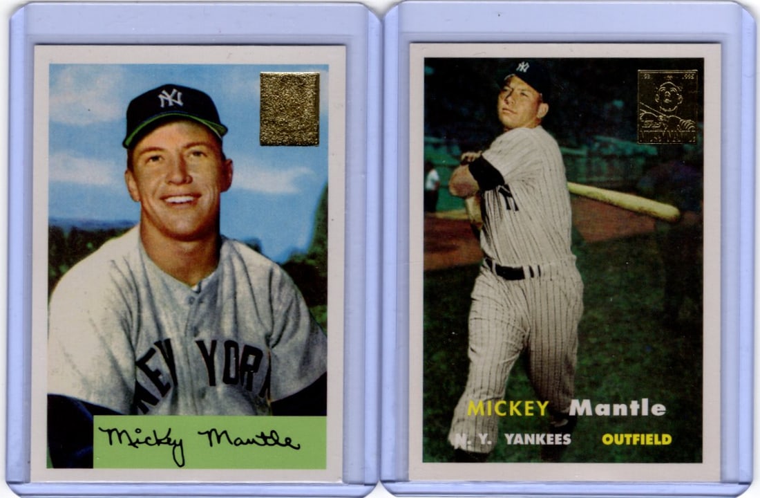 Lot of 2 1996 Topps Mickey Mantle Commemorative Set Reprints. Different, See Pictures (1 of 2)