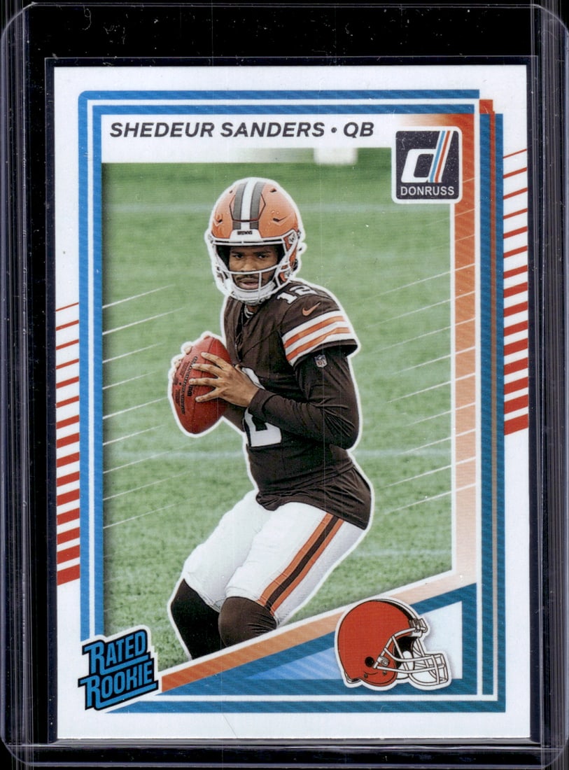 Shedeur Sanders Rookie Card 2025 Donruss #306 Cleveland Browns: Panini Select, Prizm, Mosaic, Contenders, Zenith, Phoenix, Illusions, Absolute, Rookie NFL Sports Trading Cards, SP, SSP, Cards, Football Cards for Sale Near Me, Superbowl & Hall of Fame Player Cards,