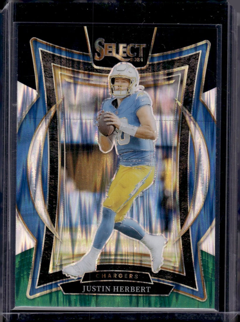 Justin Herbert Black/Green Shock Prizm 2024 Select #41 Los Angeles Chargers (1 of 2)