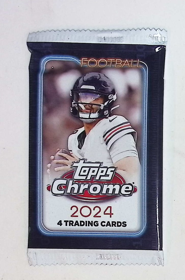 2024 Topps Chrome Football Cards BLASTER Box Pack Drake Maye, Jayden Daniels Rookie Card: Topps Football NFL Trading & Sports Cards, Rookie Cards in this Set Are Jayden Daniels, Bo Nix, JJ McCarthy, Marvin Harrison Jr, Refractors, Prism Refractors, X-Fractors, Sports Cards for Sale Near Me