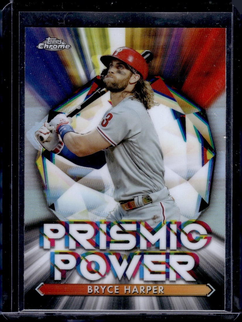 Bryce Harper Prismic Power 2021 Topps Chrome #PP-4 Philadelphia Phillies: Topps Baseball MLB Trading & Sports Cards, Sports Cards for Sale Near Me, World Series & Hall of Fame Players Memorabilia, Refractors, X-Fractors, Numbered, SP, SSP, Valuable Auction Memorabilia Lots