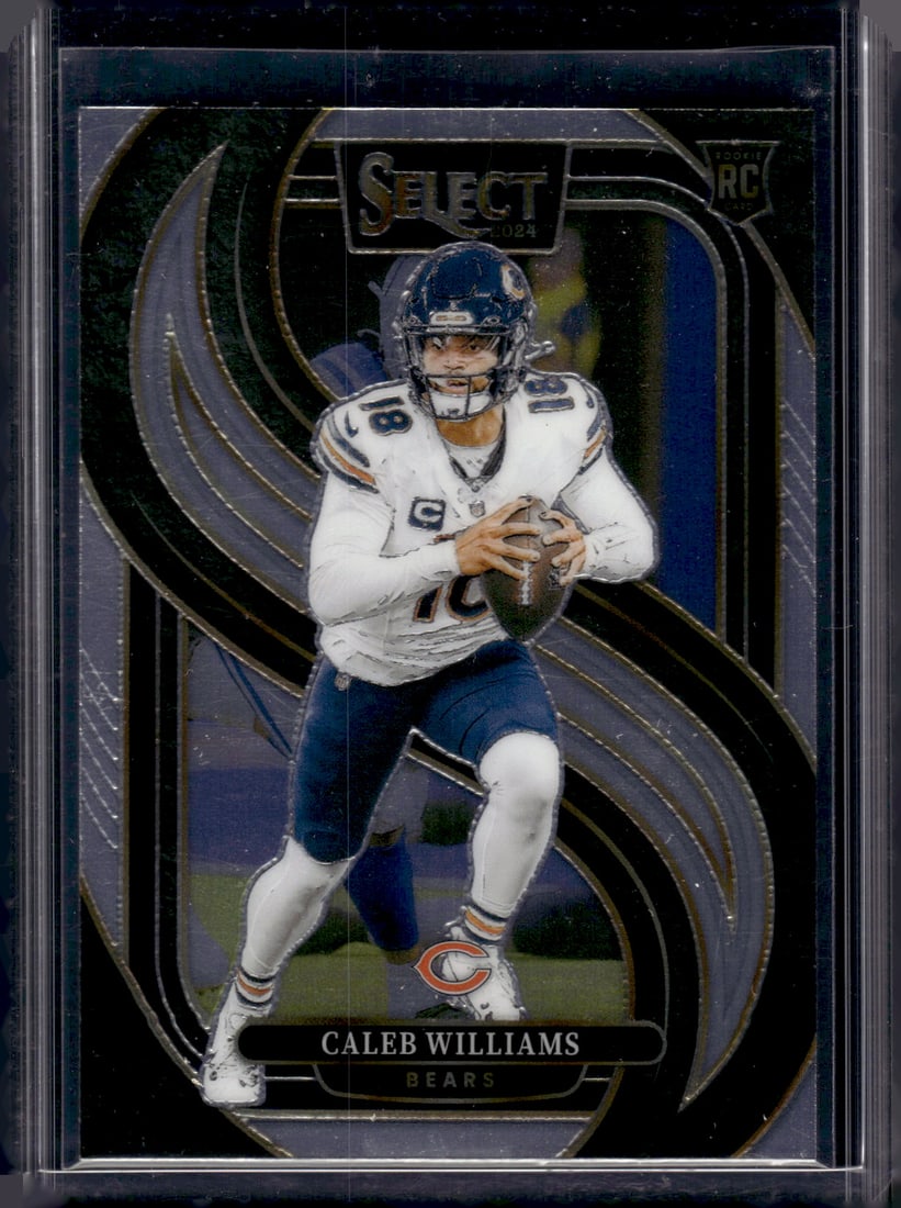 Caleb Williams Rookie Card Premier Level 2024 Select #114 Chicago Bears: Panini Select, Prizm, Mosaic, Contenders, Zenith, Phoenix, Illusions, Absolute, Rookie NFL Sports Trading Cards, SP, SSP, Cards, Football Cards for Sale Near Me, Superbowl & Hall of Fame Player Cards,