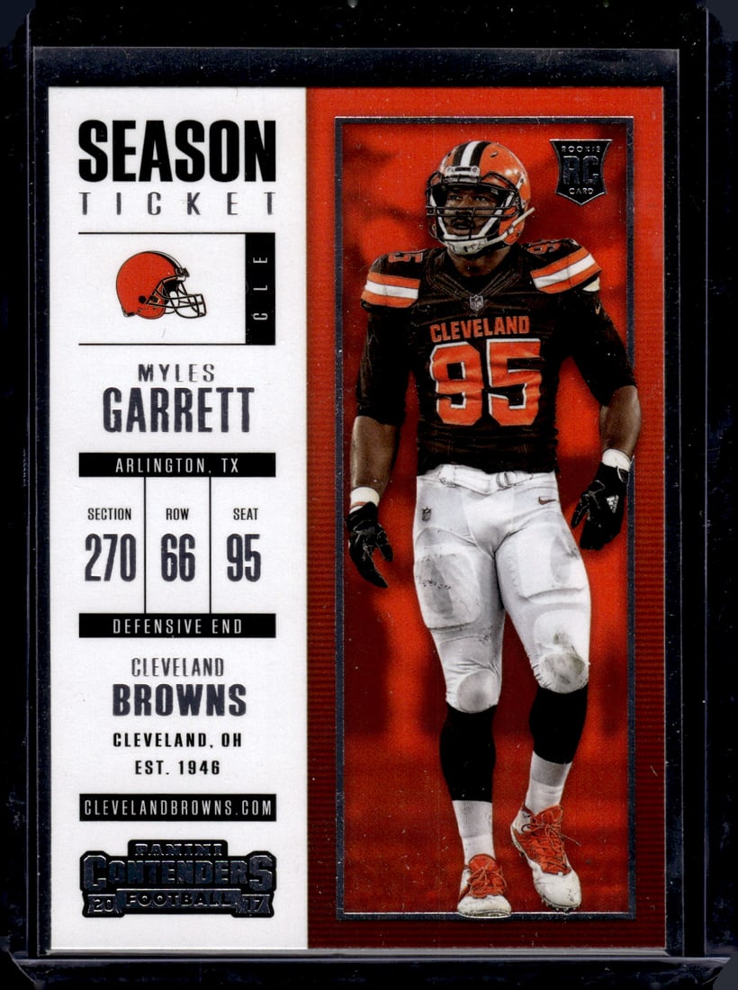 Myles Garrett Rookie Card Season Ticket 2017 Panini Contenders #44 Cleveland Browns (1 of 2)